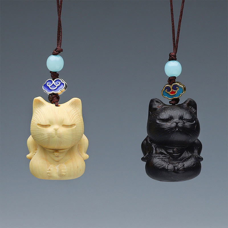 Buddha Stones Thuja Sutchuenensis Green Sandalwood Boxwood Mini Cute Animal Rabbit Cat Deer Whale Prosperity Phone Hanging Decorations - image 15
