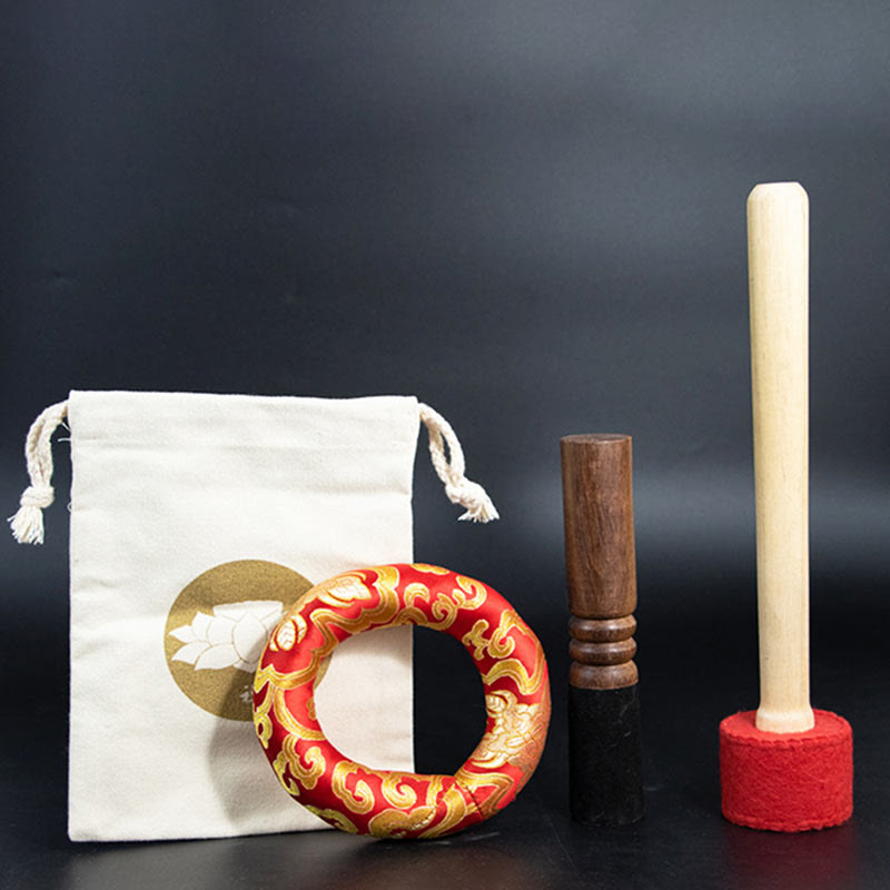 Tibetan Meditation Sound Bowl Handcrafted Healing Yoga Mindfulness Singing Bowl Set - image 11