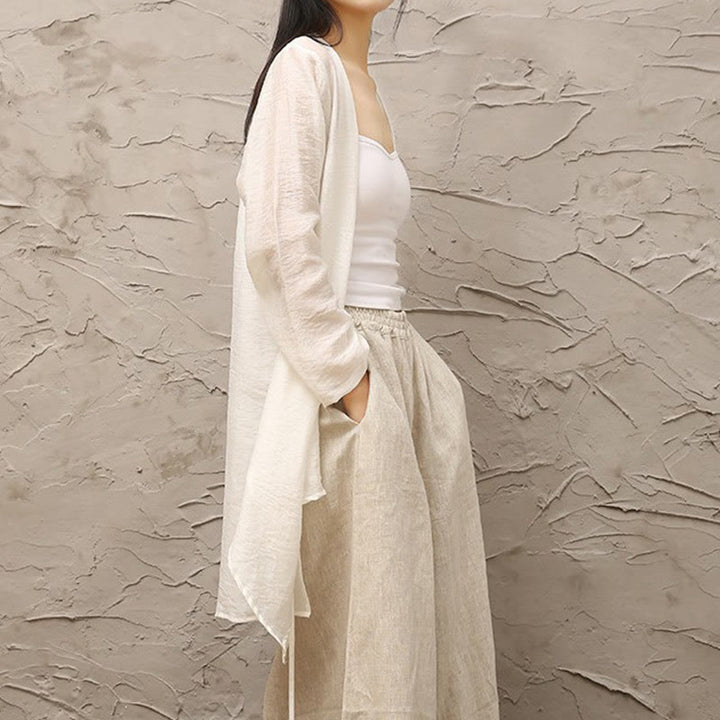 Simple White Beige Pattern Meditation Spiritual Zen Practice Yoga Clothing Women's Clothes - image 3