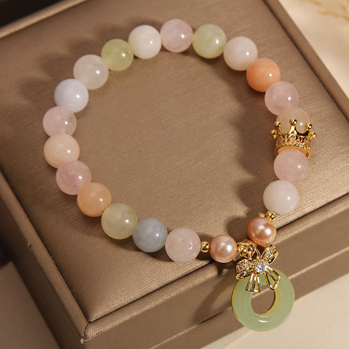 Buddha Stones Morganite Peace Buckle Jade Confidence Bracelet