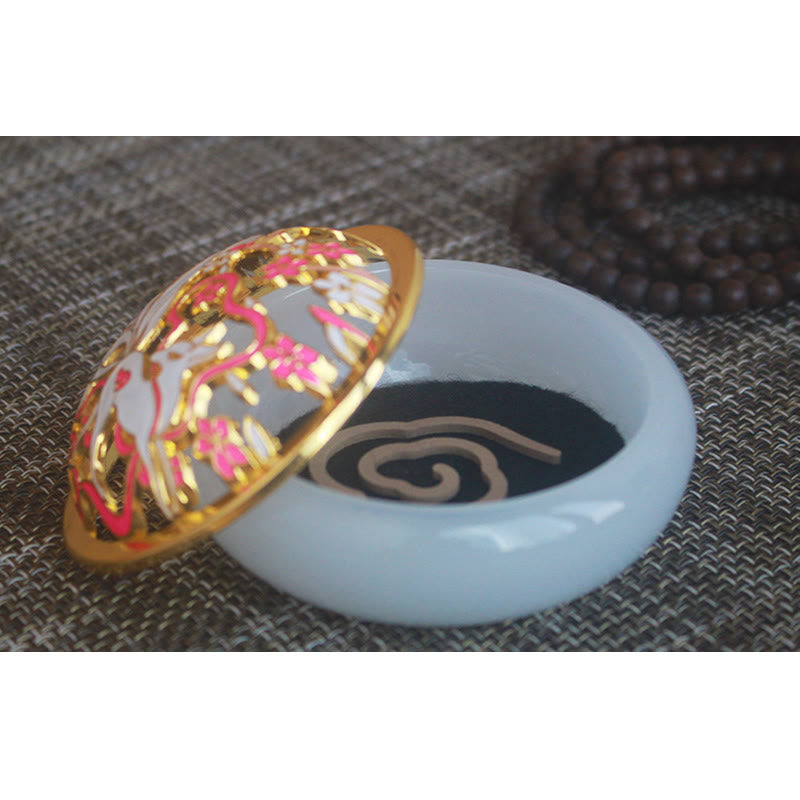 Buddha Stones Nine Tailed Fox Liuli Crystal Healing Meditation Incense Burner - image 7