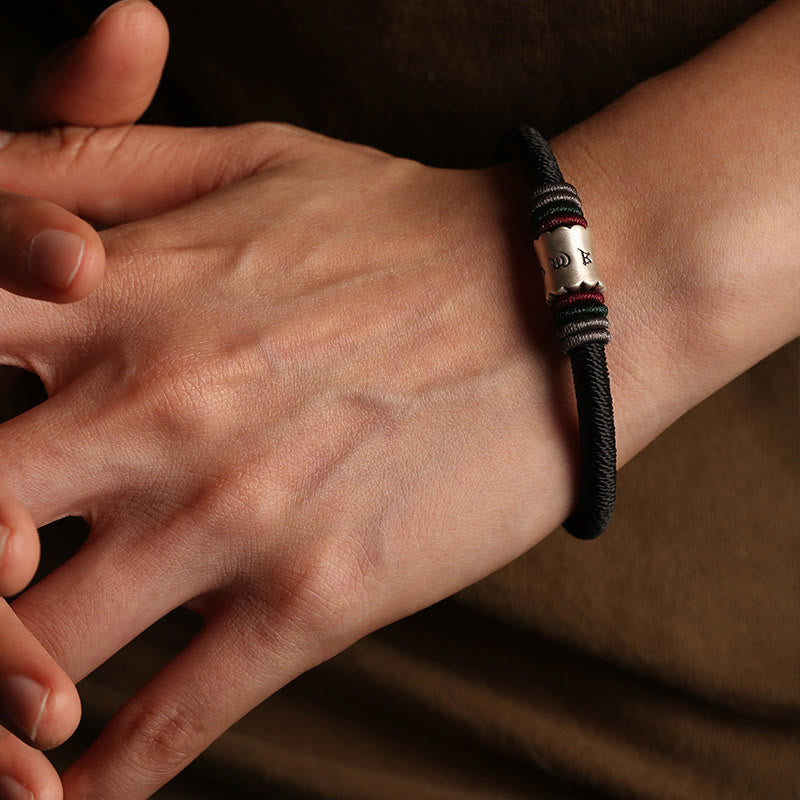 Buddha Stones 999 Sterling Silver Om Mani Padme Hum Peace Magnetic Buckle Bracelet - image 7