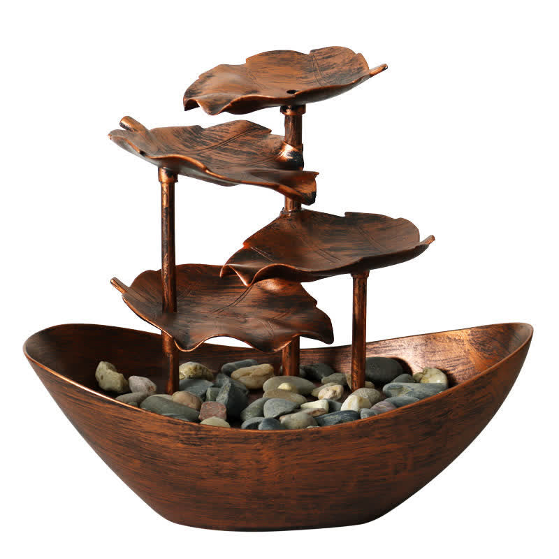Buddha Stones Lotus Leaf Shaped Waterfall Fountain Tabletop Ornaments With LED Light Home Office Desktop Decoration - image 14