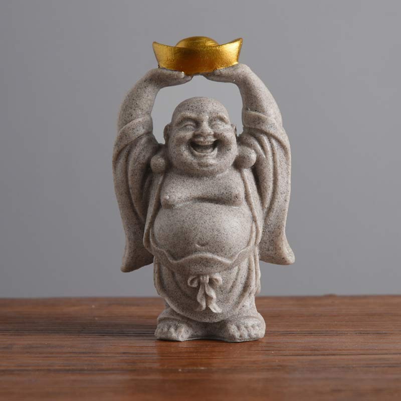 Buddha Stones Laughing Buddha Resin Statue Blessing Home Decoration - image 3