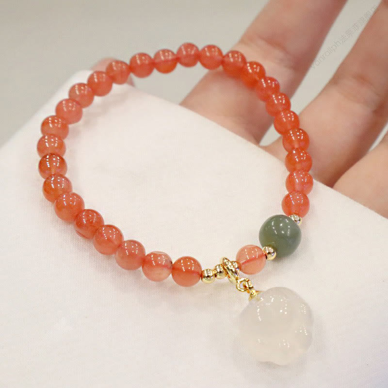 Buddha Stones Red Agate Chalcedony Cat Paw Jade Confidence Bracelet - Red Agate(Confidence♥Calm) - image 1