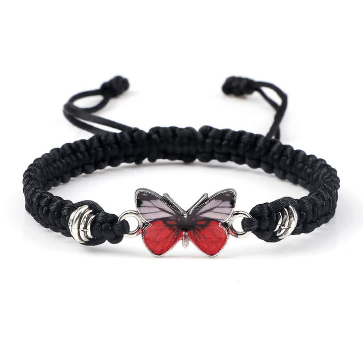 Buddha Stones Butterfly Freedom Love String Charm Bracelet - Black-Red Butterfly - image 7