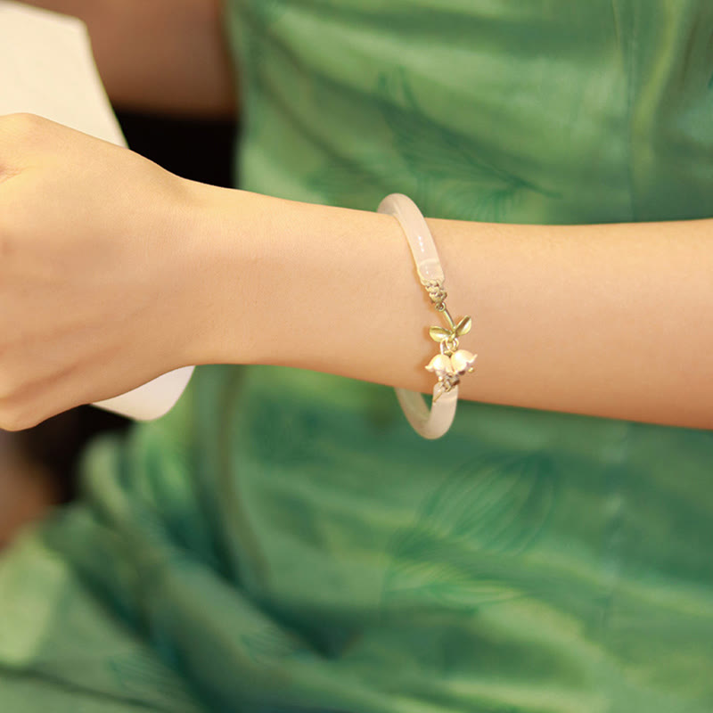 Lily of the Valley Flower Happiness Strength Bracelet Bangle - image 4