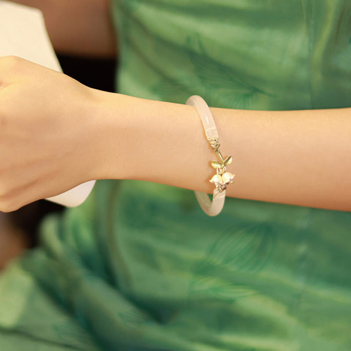 Lily of the Valley Flower Happiness Strength Bracelet Bangle - image 4