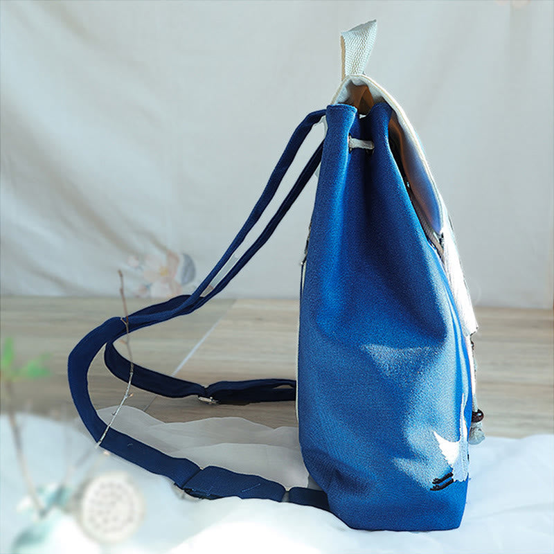 Buddha Stones Handmade Embroidered Large Capacity Canvas Backpack - image 24