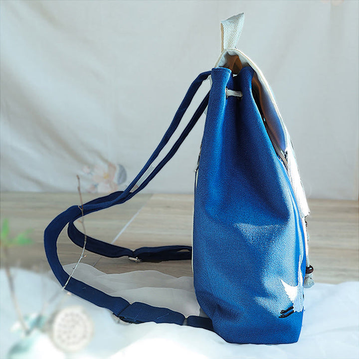 Buddha Stones Handmade Embroidered Large Capacity Canvas Backpack - image 24