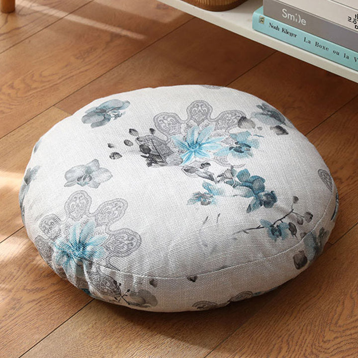 Lotus Simple Pattern Linen Meditation Seat Cushion Home Living Room Decoration - Detachable - 40cm*10cm - AliceBlue - image 18