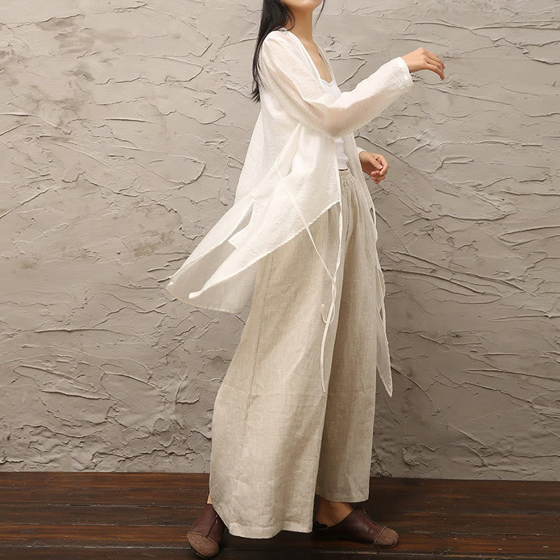 Simple White Beige Pattern Meditation Spiritual Zen Practice Yoga Clothing Women's Clothes - image 13