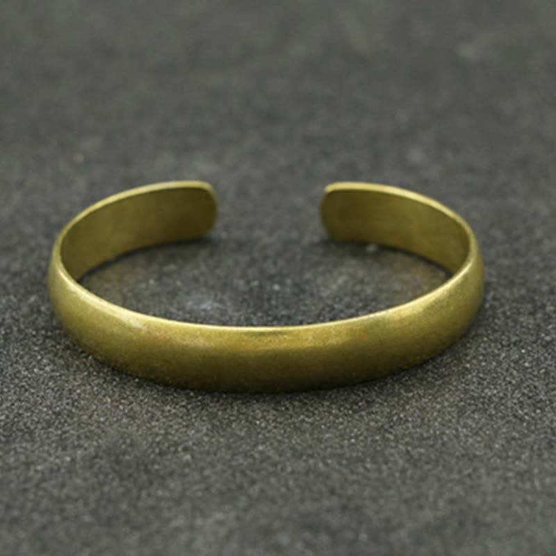Buddha Stones 2Pcs Om Mani Padme Hum Dragon Phoenix Copper Leather Peace Cuff Bracelet Bangle - image 2