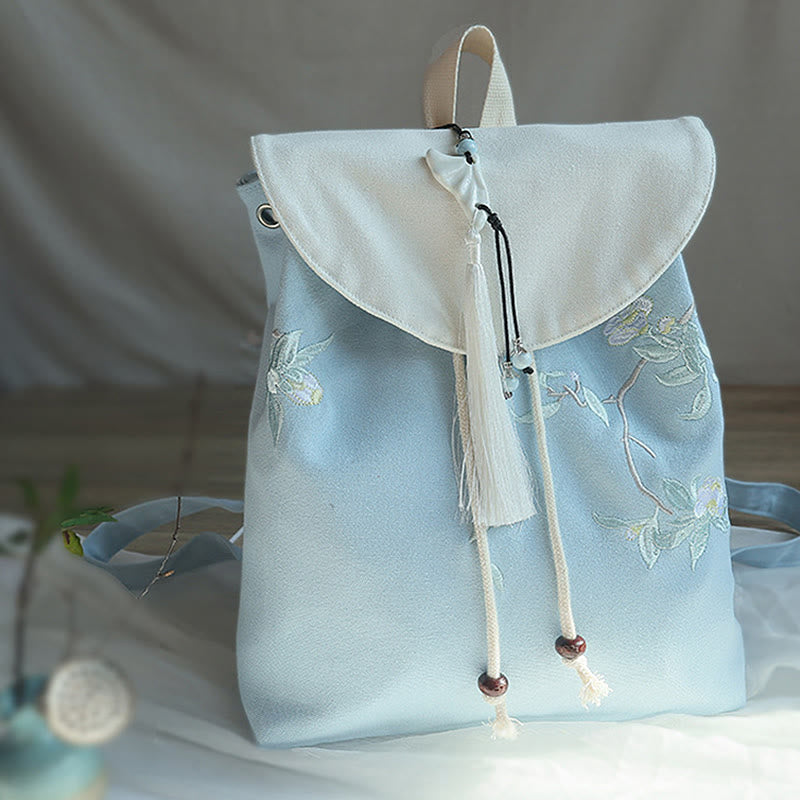 Buddha Stones Handmade Embroidered Large Capacity Canvas Backpack - image 27