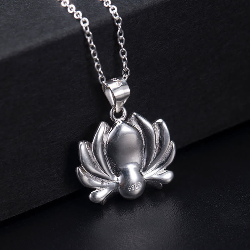 Buddha Stones 925 Sterling Silver Lotus Flower Pearl Wealth Necklace Pendant - image 9