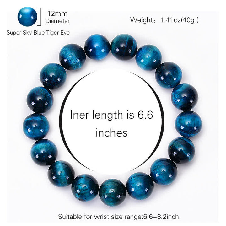 Buddha Stones Blue Tiger Eye Protection Bracelet - image 10