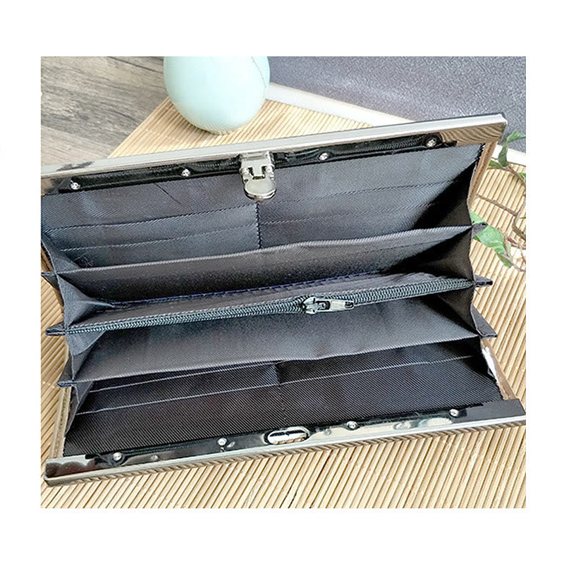 Flower Plum Peach Blossom Bamboo Double-sided Embroidery Large Capacity Cash Holder Wallet Shopping Purse - image 12