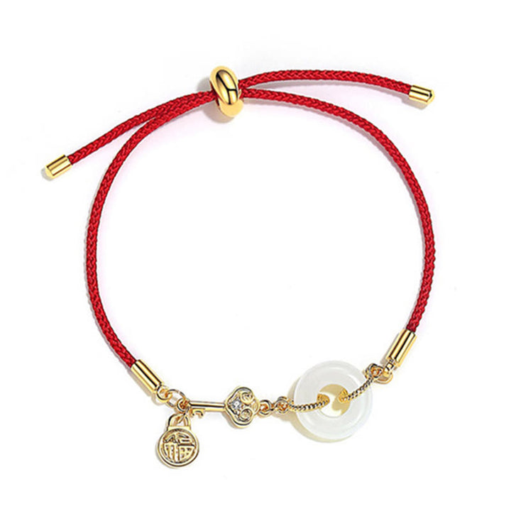 Buddha Stones "Wishing You Peace and Protection" Jade Red Rope Bracelet Includes Gift Message Card - image 18