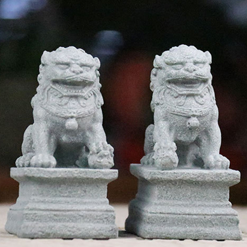Buddha Stones Lion Fu Foo Dogs Elephant Ward Off Evil Blessing Home Decoration - image 0