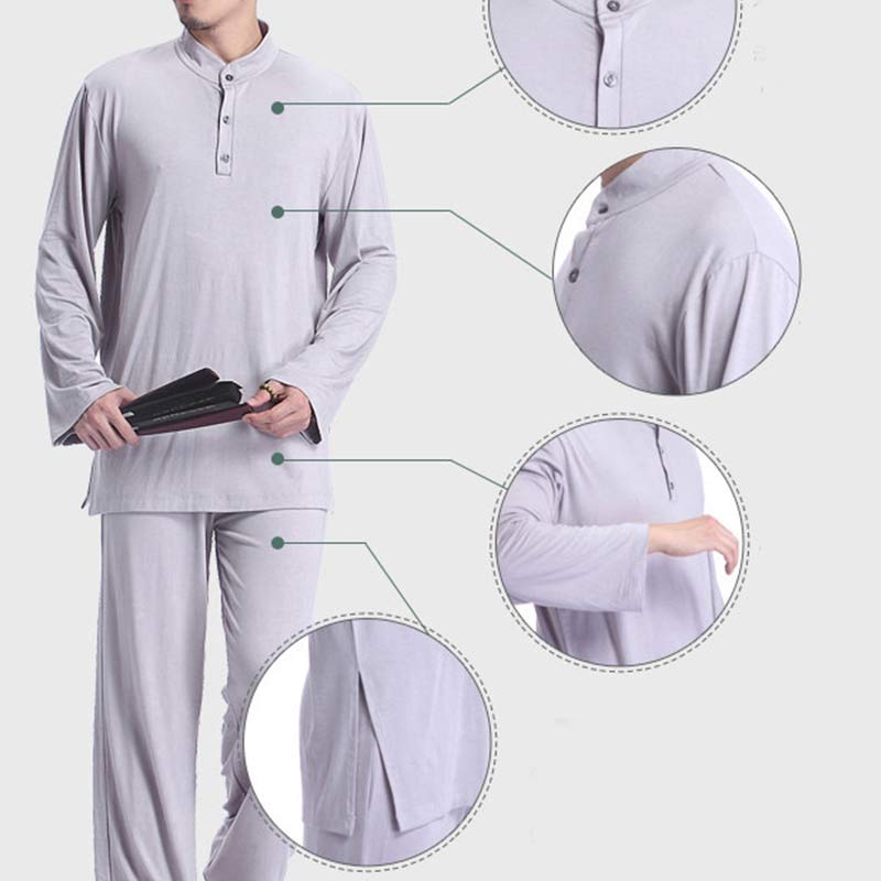 Meditation Prayer Spiritual Zen Tai Chi Practice Yoga Clothing Men's Set - image 9