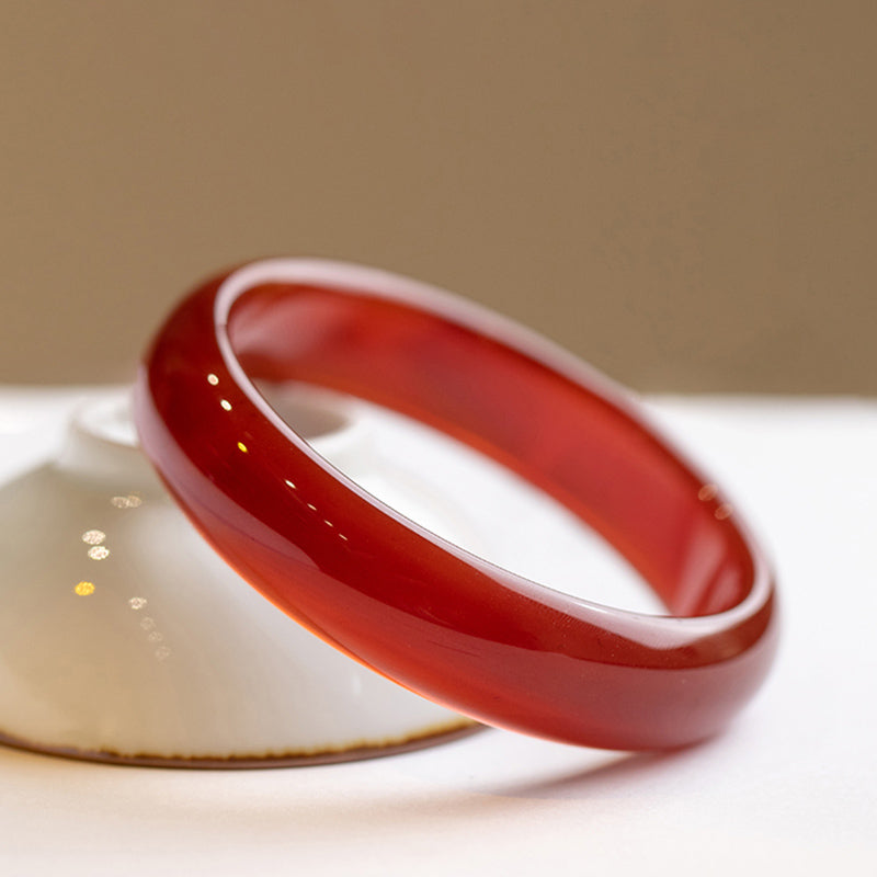 Buddha Stones Natural Red Agate Confidence Bracelet Bangle - 66mm - image 0