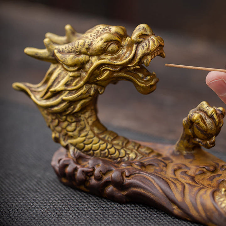 Buddha Stones Dragon Protection Ceramic Stick Incense Burner Decoration - image 3