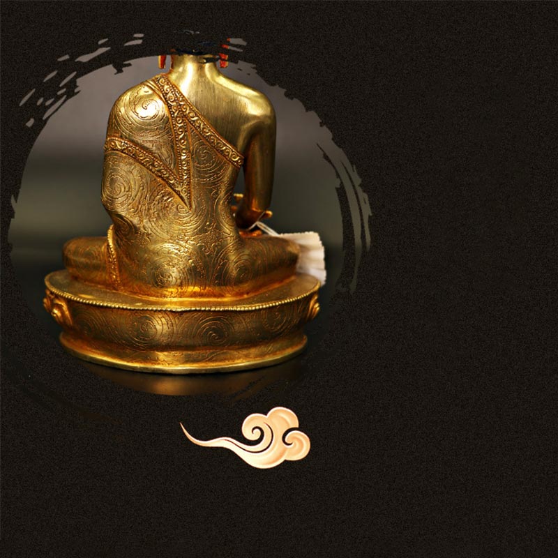 Buddha Shakyamuni Medicine Buddha Compassion Copper Gold Plated Statue Decoration - image 12