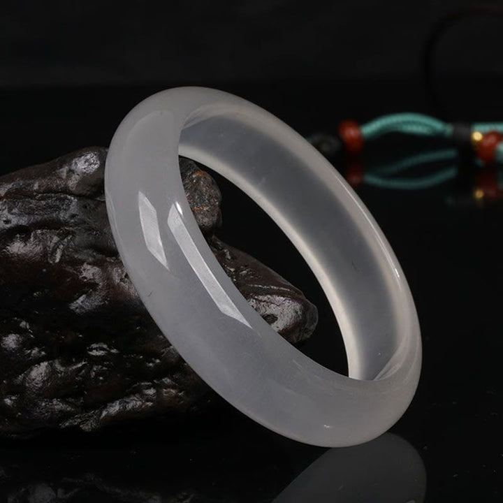 Natural Translucent Golden Silk Jade Wealth Luck Bracelet Bangle - image 8