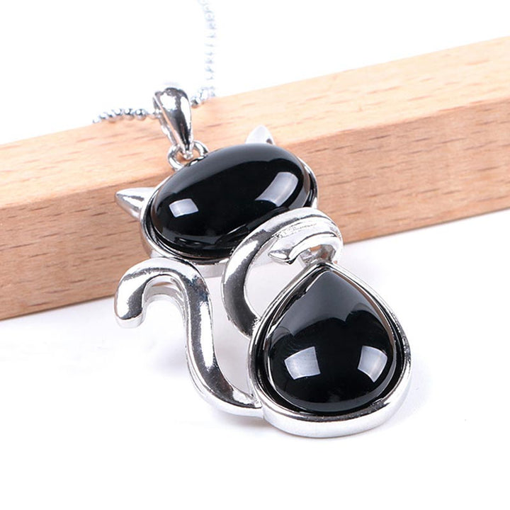 "Save A Cat" Cute Cat Pattern Natural Crystal Protection Cat-Loving Pendant Necklace - image 11