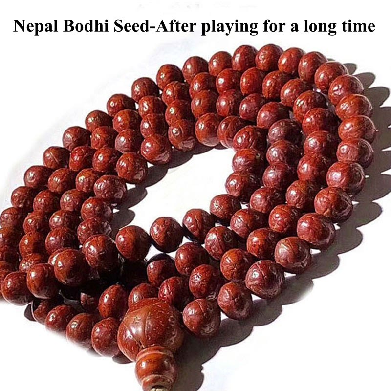 Buddha Stones 108 Mala Beads Nepal Bodhi Seed Luck Wealth Tassel Bracelet - image 14