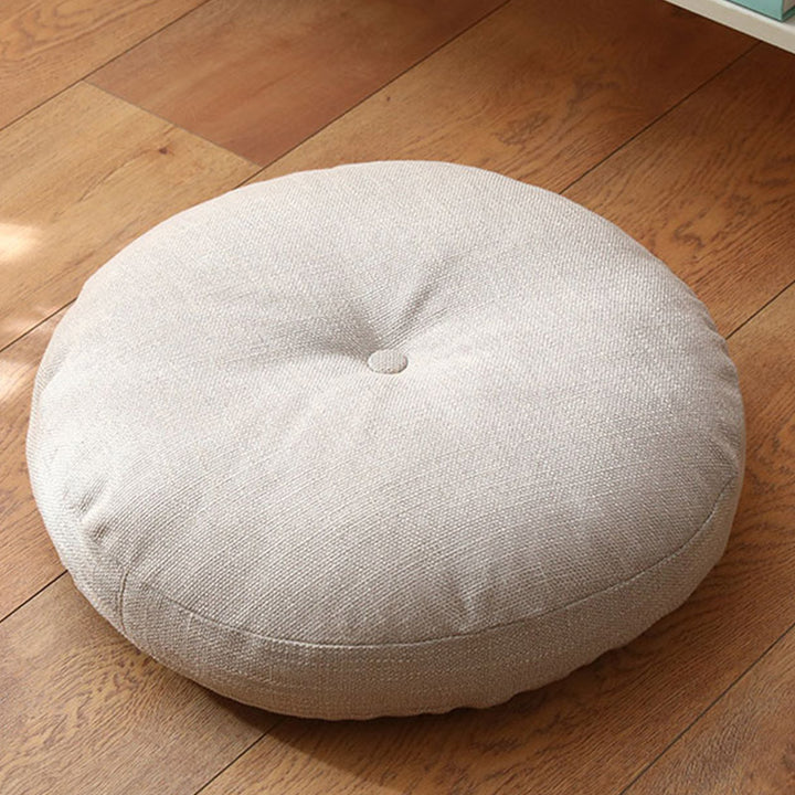 Lotus Simple Pattern Linen Meditation Seat Cushion Home Living Room Decoration