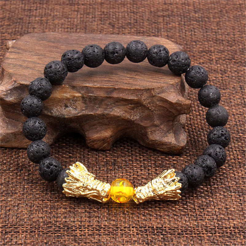 Buddha Stones White Turquoise Lava Rock Dragon Blessing Beaded Bracelet - image 17
