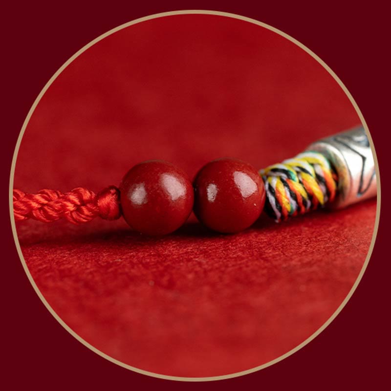 Buddha Stones 925 Sterling Silver Koi Fish Cinnabar Bead Wealth Handcrafted Braided Bracelet Anklet - image 9