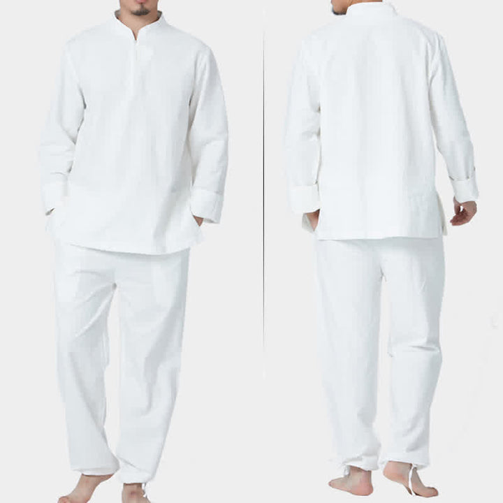 Spiritual Zen Meditation Yoga Prayer Practice Cotton Linen Clothing Men's Set - image 13