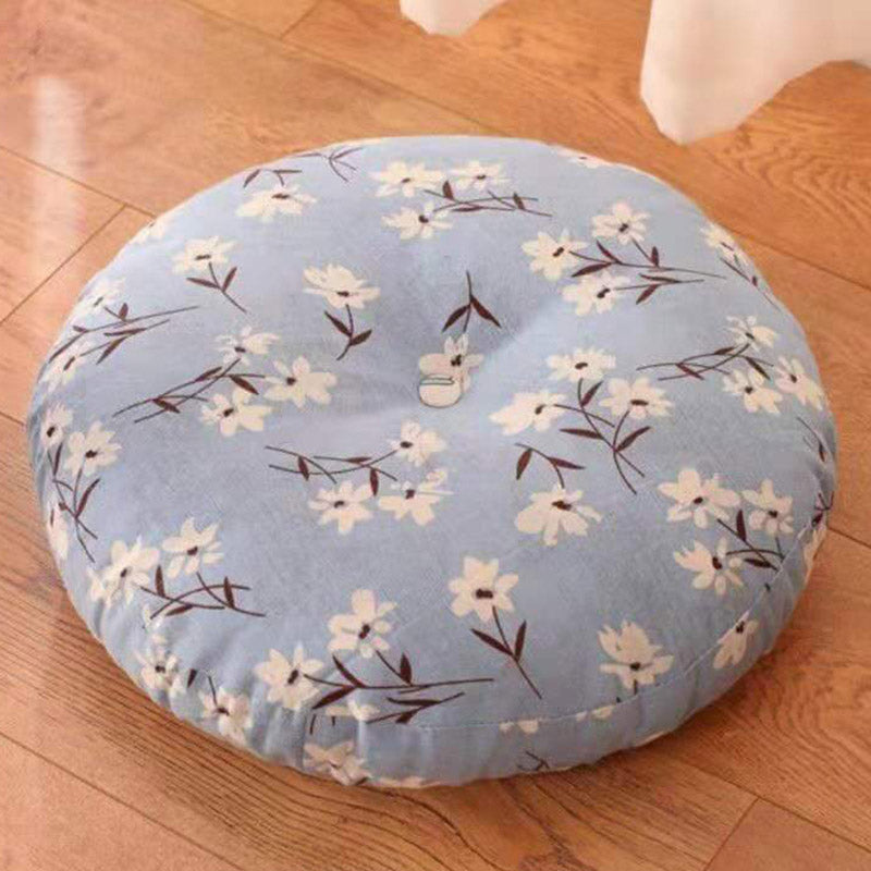 Lotus Simple Pattern Linen Meditation Seat Cushion Home Living Room Decoration