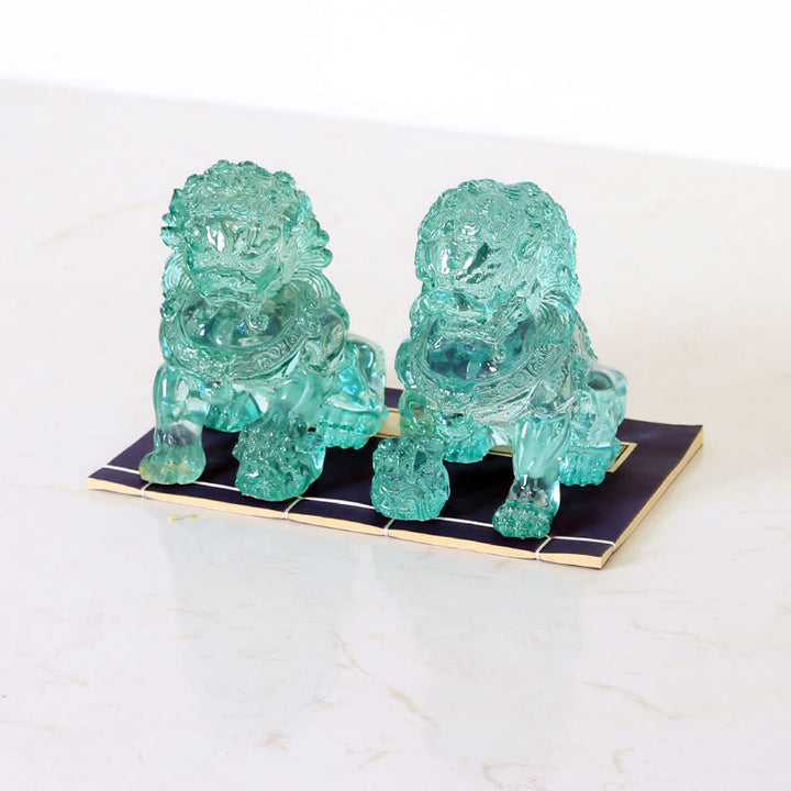 2Pcs Lion Statue Courage Strength Resin Home Office Decoration - image 1