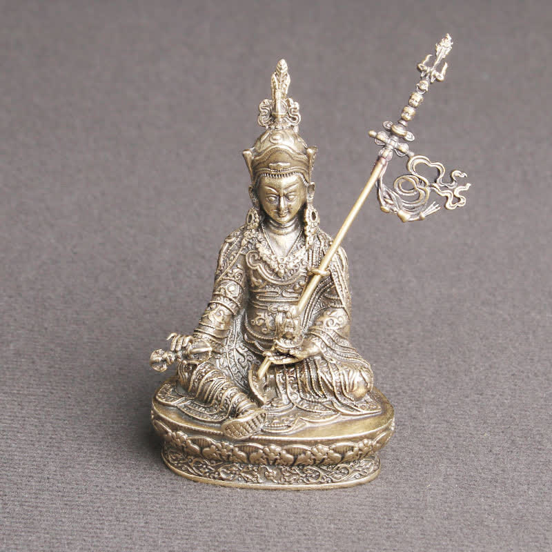 Padmasambhava Buddha Figure Serenity Copper Statue Decoration Temple Ornament - image 1