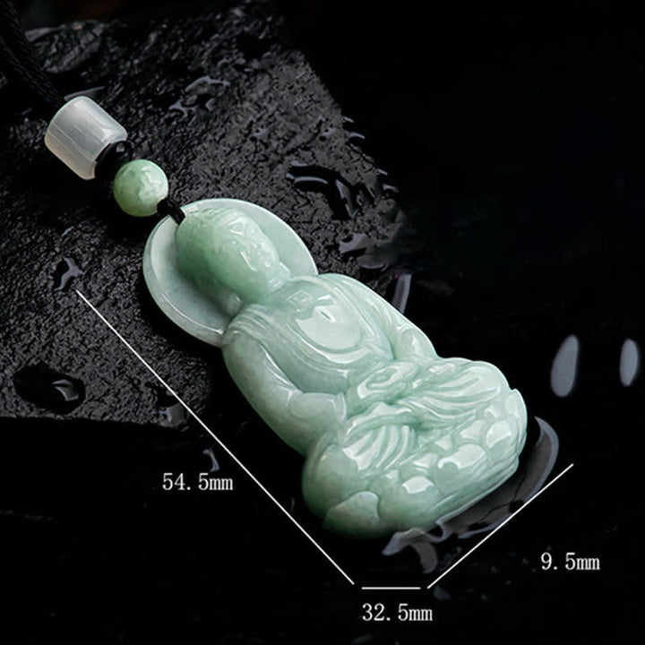 Buddha Stones Amitabha Buddha Jade Amulet Compassion String Necklace