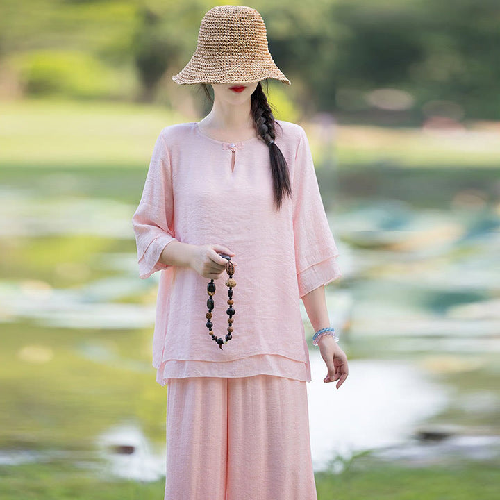 Tai Chi Meditation Prayer Zen Spiritual Morning Practice Clothing Women's Set - image 16