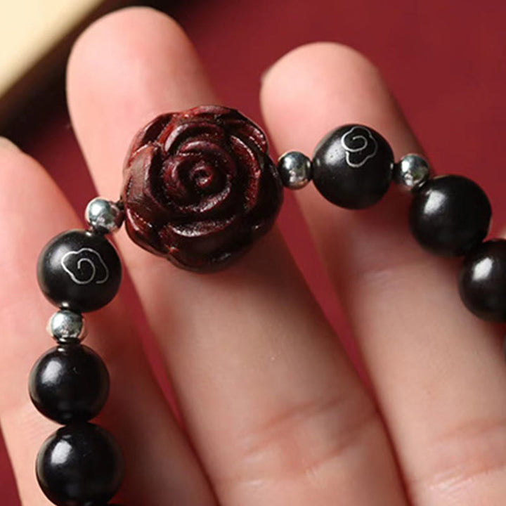 Buddha Stones Small Leaf Red Sandalwood Sooth Bracelet - image 5