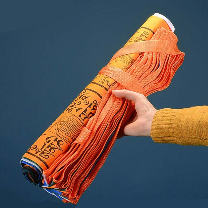 Buddha Stones Tibetan 5 Colors Silk Windhorse Auspicious Outdoor 25 Pcs Prayer Flag