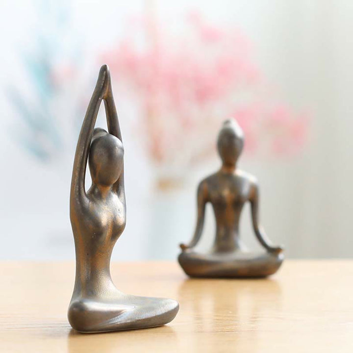 Abstract Yoga Meditation Exercise Ceramics Spiritual Figurine Sculpture Decoration - image 13