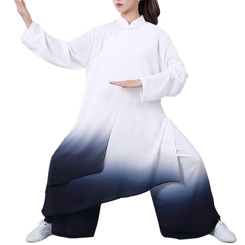 Gradient Painting Meditation Prayer Spiritual Zen Tai Chi Qigong Practice Unisex Clothing Set