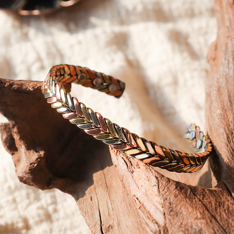 Buddha Stones Vintage Magnetic Copper Adjustable Cuff Bracelet Bangle - image 2