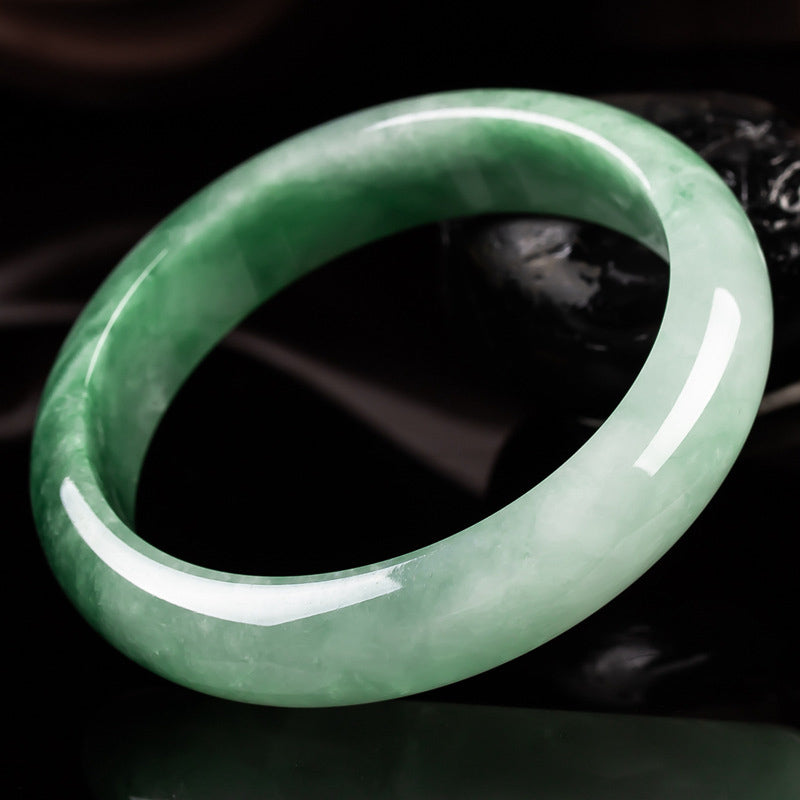 Buddha Stones Natural Jade Fortune Blessing Bangle Bracelet - image 6