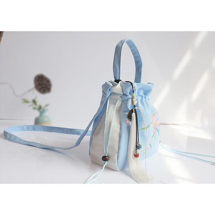 Buddha Stones Handmade Embroidered Flowers Canvas Tote Shoulder Bag Handbag - image 33