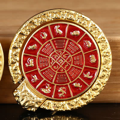 Tibetan Om Mani Padme Hum Peace Phone Ring Bracket Universal Phone Holder Decorations - Red Nine Palaces And Eight Trigrams - image 15