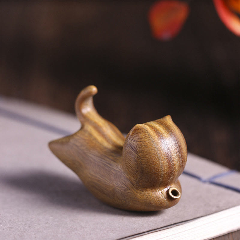 Buddha Stones Green Sandalwood Cute Cat Pattern Soothing Stick Incense Burner Decoration - image 2