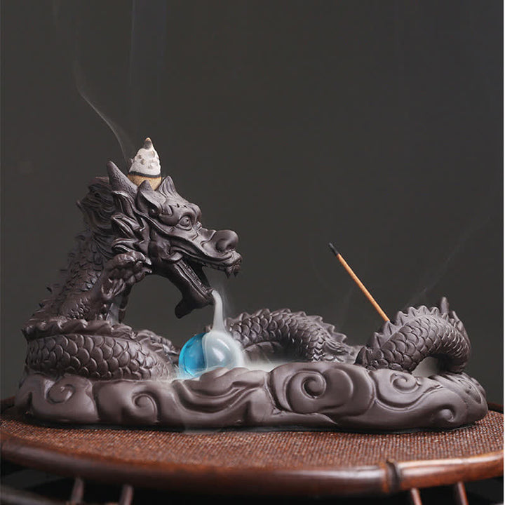 Dragon Playing Ball Flower Protection Incense Burner Decoration - image 7