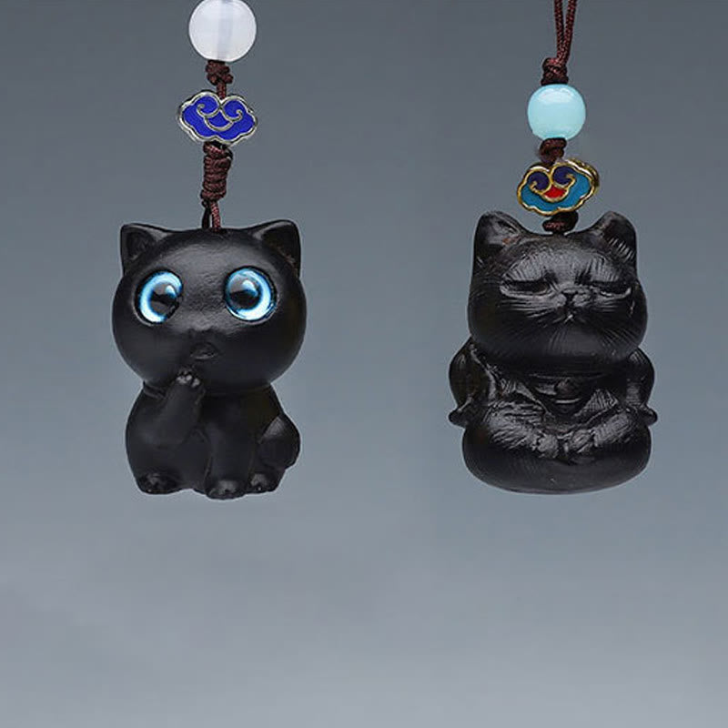 Buddha Stones Thuja Sutchuenensis Green Sandalwood Boxwood Mini Cute Animal Rabbit Cat Deer Whale Prosperity Phone Hanging Decorations - image 16
